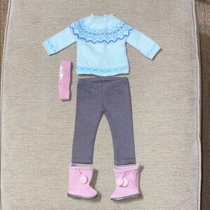 American Girl Doll Frosty Fair Isle Set
